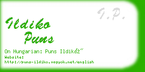 ildiko puns business card